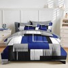 Nesker Comforter Set King Size, Blue Black Geometric 7 Pcs
