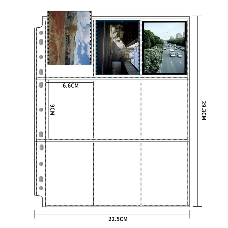 eTone 120 Archival Storage Sheets 6X9 Single Film Negative Slide,
