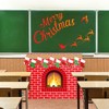 Fullhawl 47 Pcs 3D Christmas Cardboard Fireplace 39 X35 Inch