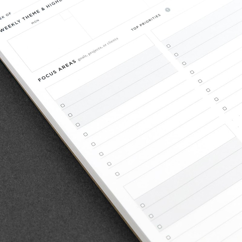 Ink+Volt Dashboard Deskpad | Undated Weekly Planner Notepad with 52