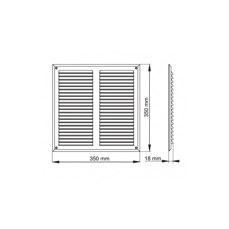 Graphite Air Vent Grille 350mm x 350mm with Fly Screen