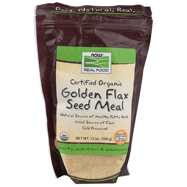 Organic Golden Flax Meal Now Foods 12 oz (340 g) Powder