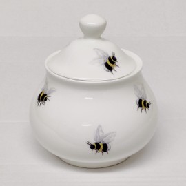 Bumble Bees Fine Bone China Lidded Sugar Bowl