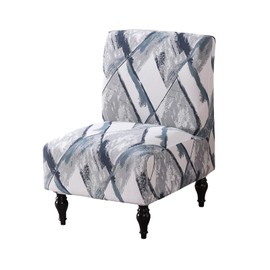 Eco-Ancheng Armless Chair Slipcover Removable Armless Accent Chairs Covers Washable Armless Slipper Chair Slipcover Printed Armless Chair Furniture Protector Covers for Living Dining Room Hotel