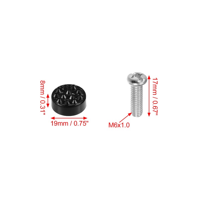 X AUTOHAUX 1 Set Bling Car License Plate Fasteners Screws