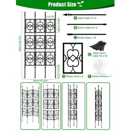 80" Garden Trellis for Climbing Plants, Kalolary Screen Plant Trellis Frame for Potted Plants Rustproof Plant Support Thicken Cucumber Trellis Grow Support for Vines Flowers Vegetable Indoor Outdoor