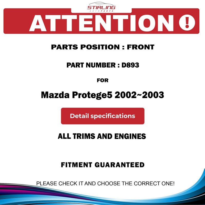 Stirling 4PCs Front Ceramic Brake Pads kit for Mazda Protege5