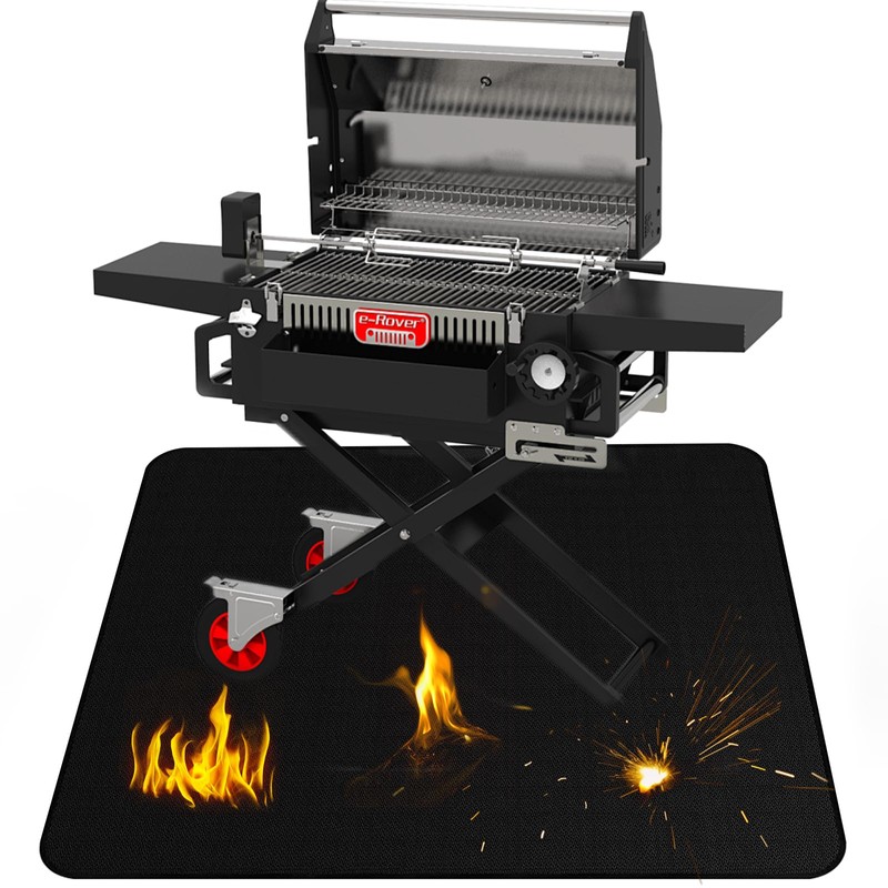 Foreverup Fire Pit Mat, 122CM Fireproof Mat, Grill Mat for