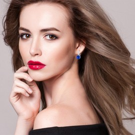 VONSSY Drop Dangle Hoop Earrings, Brilliant 5A Cubic Zirconia, Leverback Hoop Earrings