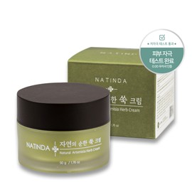 Natinda Helps relieve skin heat and redness Natinda Mild Mugwort Cream 50g Soothes red skin / 피부 열감 붉은기 완화에 도움 나틴다 순한 쑥 크림 50g 붉은피부 진정