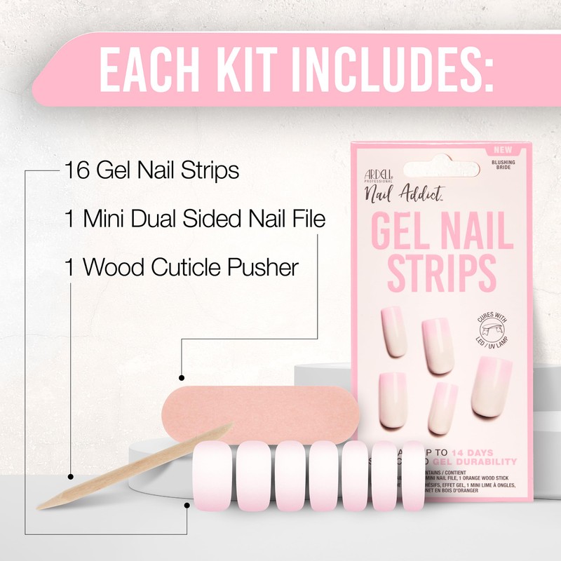 Ardell Nail Addict Semi Cured Gel Nail Strips - Blushing