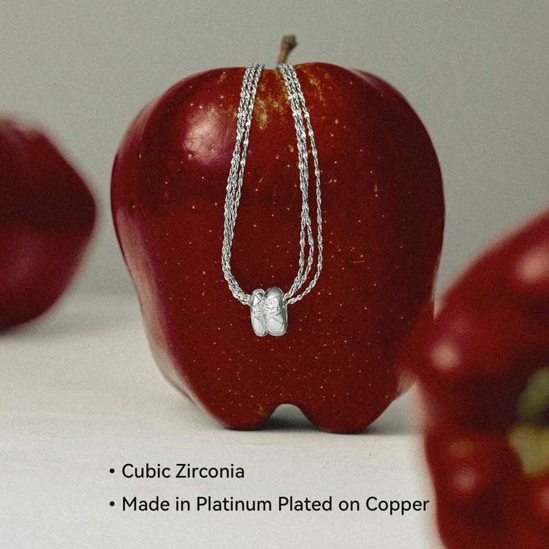 EFHARIS Women Good Luck Multi Strand Necklace with Charm Platinum