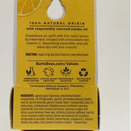 BURT'S BEES LEMON SORBET Lip Treatment with Vitamin C Net Wt. 0.25 Oz.