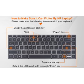 Silicone Keyboard Cover Skin for New 14" HP Laptop/HP Pavilion x360 14m-dy 14m-dw 14-dv 14-ed 14-ek0033dx 14-ek0013dx 14t-dy100/dy000 14t-dw100 14m-dy0113dx/dy1033dx 14m-dw1023dx 14-ec1000, Black