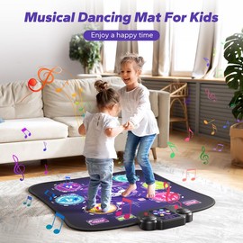 MERACH Dance Mat Bluetooth Electronic Dance Pad with Light-up 6-Button 8-Button Built-in Music Dance Game Toy Gift for Kids Girls Boys 3-12 Years Old:_6-Button