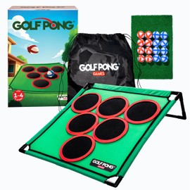 Golf Pong Game Set, Jumbo Backyard Lawn Game, Portable Indoor-Outdoor Chipping Golf Gift for Men, Women & Family