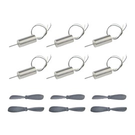CHANCS 6pcs Hollow Cup Motor Wired Micro Coreless Motor with Small Propeller for RC Aircraft Helicopter Goods
