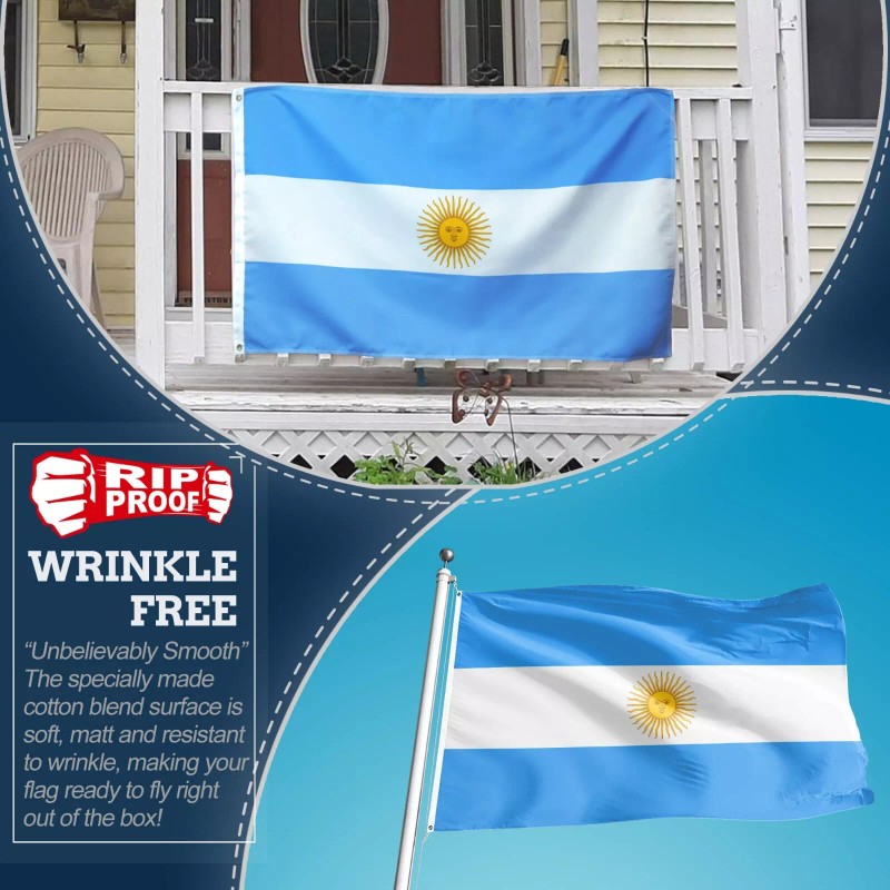 Anley Rip-Proof Double Sided 3-Ply Argentina Flag 3x5 Ft -