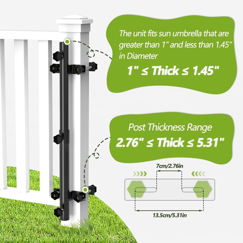 ERYTLLY Patio Umbrella Deck Mount & Holder for Secure Placement