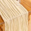 DeZerlor Beige Cheesecloth Table Runner 1 Pack Summer Boho Runner