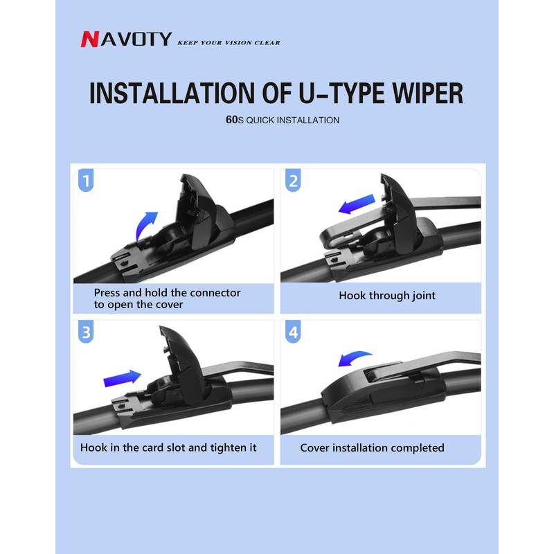 3 Wipers Factory Replacement for Jeep Cherokee 2014 2015 2016
