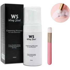 Genérico Shampoo limpiador especial para pestañas, extensión de pestañas, pestañas mink, elimina los residuos de maquillaje y suciedad que pueda tener la pestaña + Cepillo limpiador 100ml