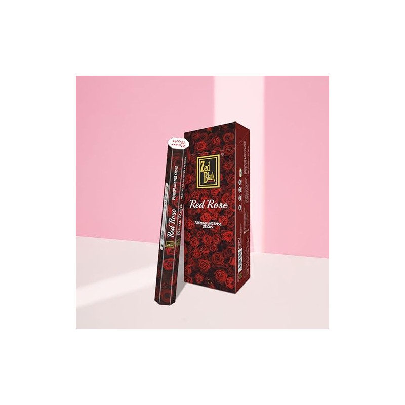ZED BLACK Z004 Red Rose Incense Sticks, 20 Sticks x
