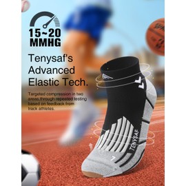 Compression Sport Running Socks: Athletic Socks for Men Women with Cushion,3 Pairs Work Hiking Basketball Ankle Socks