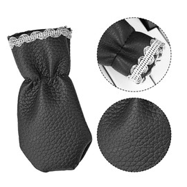 Musiin Piano Accessory PU Leather Black with Silver Edge Piano Pedal Cover Footrest Pedal Protection Cover Electric Piano Pedal Cover Foot Pedal Cover (Set of Three)