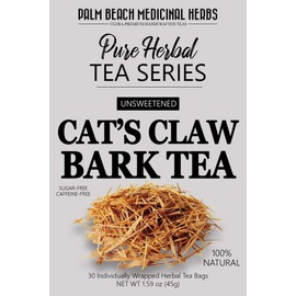Cat's Claw Bark Tea - Pure Herbal Tea Series by Palm Beach Herbal Tea Company (30 Tea Bags) 100% Natural