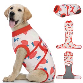 Kuoser Dog Recovery Suit for Surgery, Soft Dog Surgery Suit Female Male Spay Neuter, Anti-Licking Pet Onesie for Abdominal Wounds, Skin Disease, Doggy Cone Alternative Surgical Recovery Bodysuit, M