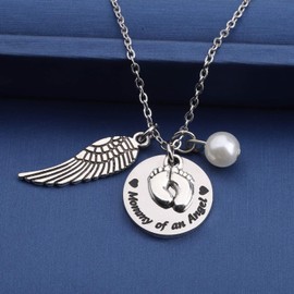 MYOSPARK Mommy Of An Angel Necklace Infant Loss Memorial Jewelry Pregnancy Loss Miscarriage Stillborn Sympathy Gift For Mother (Mommy Of An Angel Necklace)