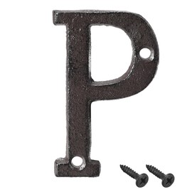 sourcing map House Letter, 3 Inch Cast Iron Letter P for Home Hotel Mailbox Address Sign