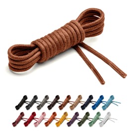Benchmark Basics Walnut 33" Round Waxed Cotton Shoelaces | 2mm (5/64”) Width (33 Inches, Walnut)