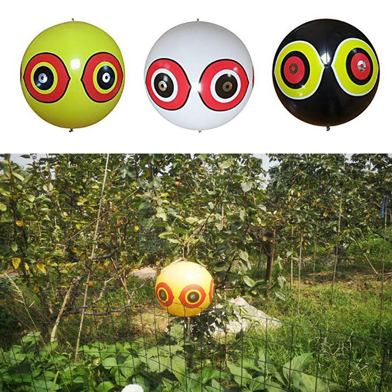 3PCS Bird Repellent Balloons Scary Eyes Balloons with Eye Sticker