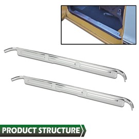 GRAND ORANGE Door Sill Plates Pair w/Hardware Compatible with 1967 1968 1969 1970 1971 1972 Chevy C10 GMC Truck Chrome 28864 Sill Plates Guards Accessories