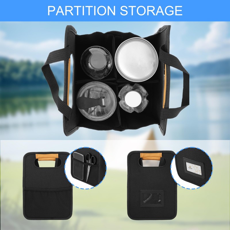 Beverage Carrier with Handle Oxford Cloth Insulated Coffee Cup Carrier
