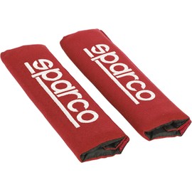 Sparco SPC1204RD Protector de cinturón de Seguridad Acolchado para Viajes en Coche, 2 Unidades, Rosso