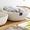 3 Piece Cotton Rope Woven Storage Basket Set Round Cotton