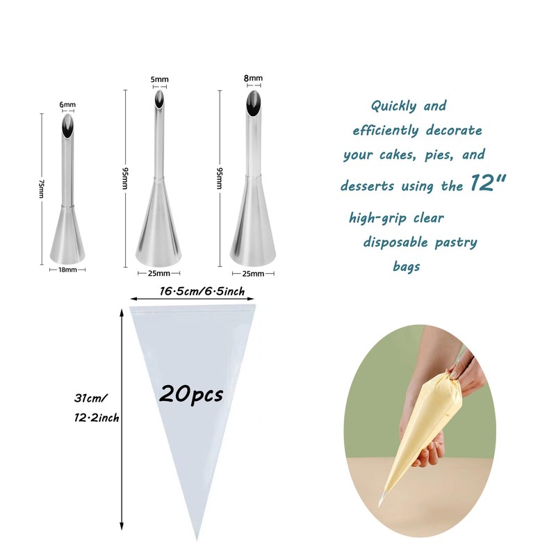 Cupcake & Doughnut Filler Tool with 3 Bismarck Piping Tips