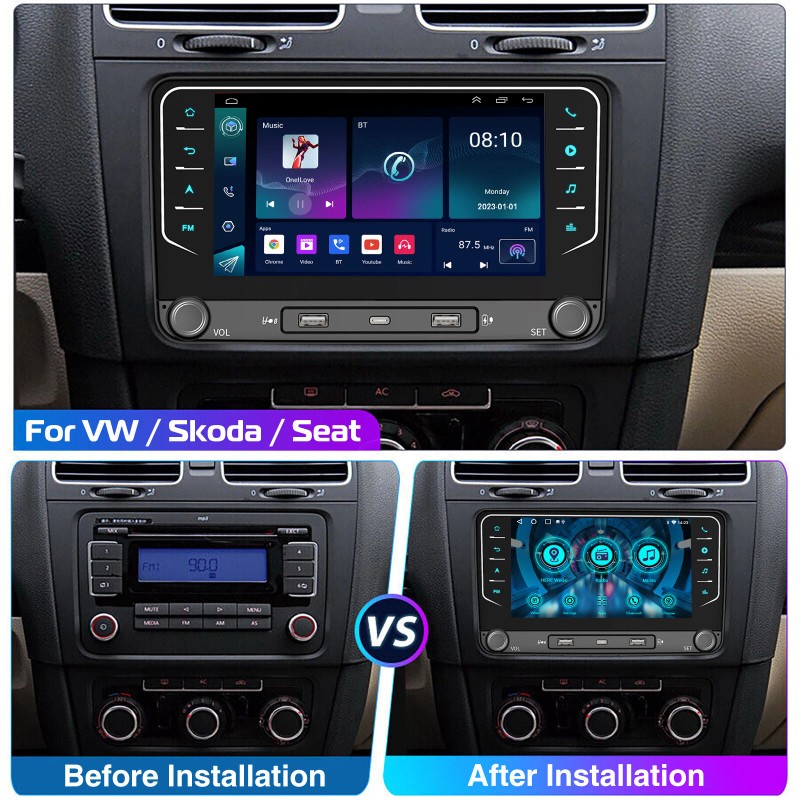 ESSGOO 7" Android14 For VW Volkswagen Jetta Passat Car Stereo