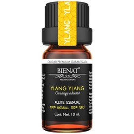 BIENAT AROMATERAPIA Aceite Esencial de Ylang Ylang 10mL | 100% Puro y Concentrado | Ideal para Difusor de Aromas, Humidificador, Aromaterapia, Masajes, Meditación, Jabones y Velas | Esencia Natural en Gotas
