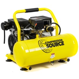 Compressor Source 2 Gallon Portable Air Compressor 4.9 CFM 125 PSI Max 1 HP Oil-Free 66dB Quiet