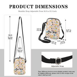 JTOUK New York Travel Vacation gift NYC trip gift Girls Trip New York Souvenir Crossbody Bag Gift for NYC Lovers (New York CR EU)