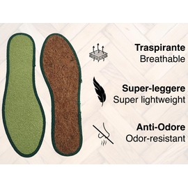 Primo Calzature Insoles for Men and Women, 2 Pairs of Odour-Inhibiting Shoe Insoles, Lightweight Insoles for Relaxation on the Feet, Insoles, 100% Made in Italy (Sponge and Coconut