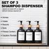 Shampoo and Conditioner Dispenser,16.9 fl oz Set of 3 Black