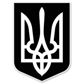 Tryzub Ukrainian Pride Black Vinyl Sticker - Car Window Bumper Laptop - Select Size