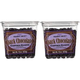 Trader Joe's Dark Chocolate Covered Raisins (Pack of 2)