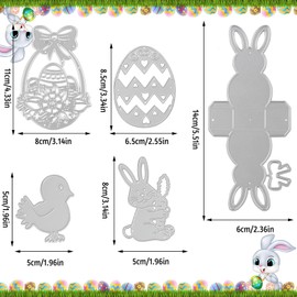 Easter Cutting Stencils, Hillylolly Metal Cutting Dies, Pack of 5 Cutting Dies Easter, Cutting Stencils Boxes Small, Cutting Stencils Embossing Stencil for DIY Scrapbooking Photo Album Decoration