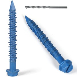 VGBUY 1/4x2-3/4 Inch 35PCS Hex Head Concrete Screws, Screws Anchor with Drill Bit,for Masonry, Block, Brick, Cement, Stucco, No Pre Drilling, Diamond Point